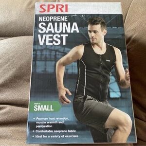 SPRI men's Neoprene Sauna Vest Black Full Zip Design Size Small New